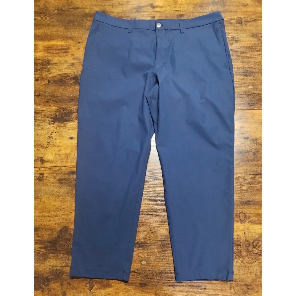 Lululemon Commission Pant Classic Fit Navy Blue Warpstreme Trousers Mens 38x28